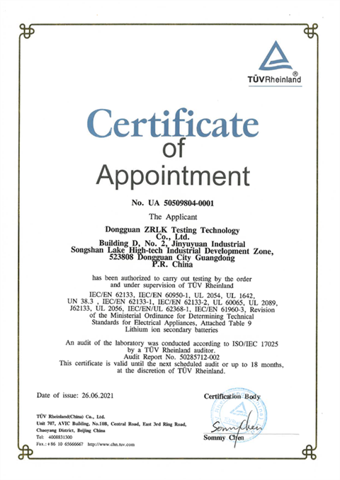 TUV Rhine UA Certificate